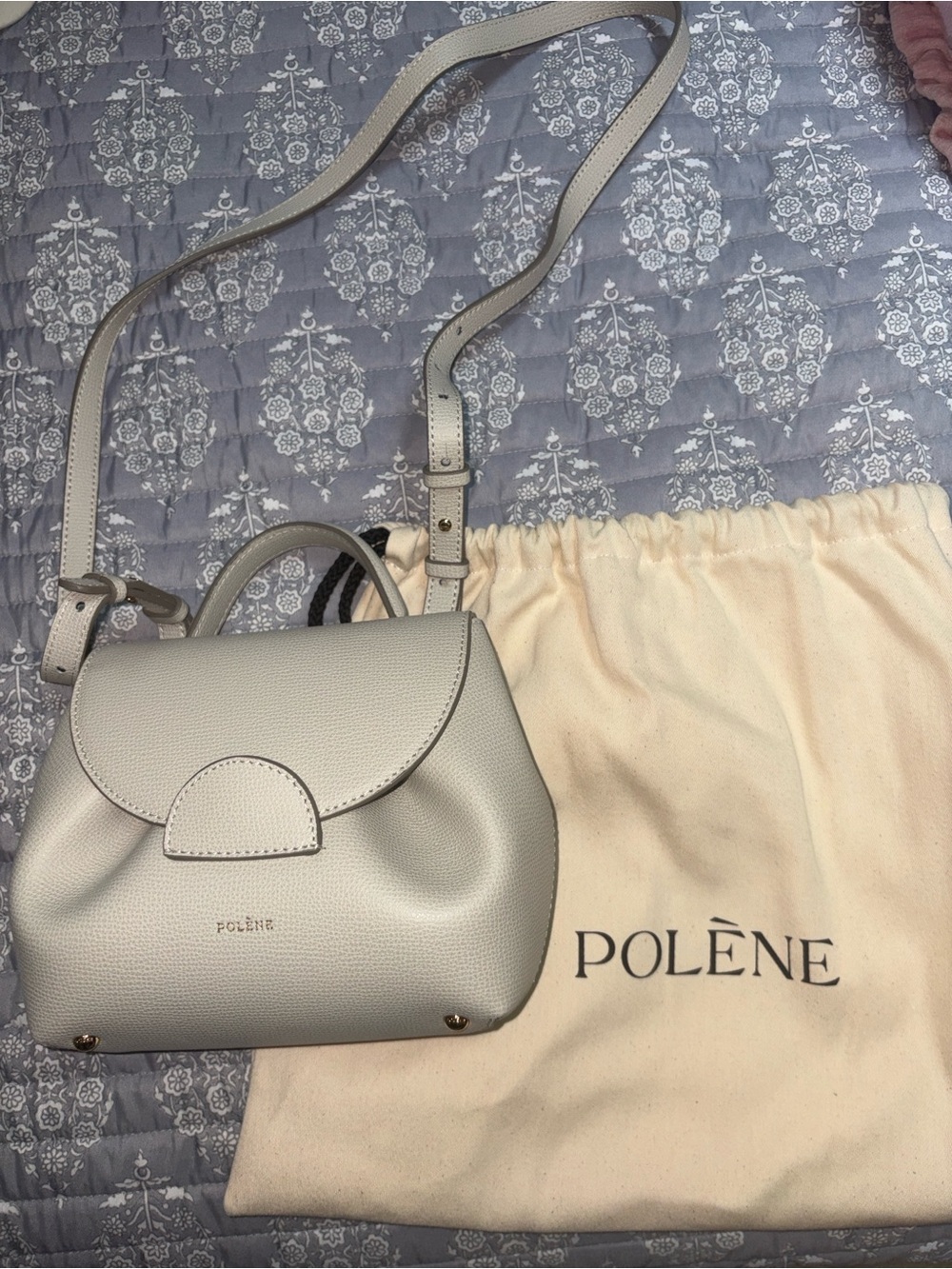 Polene Mini Handbag in Light Gray